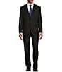 Color:Black - Image 1 - Chicago Classic Fit Flat Front Plaid 2-Piece Suit