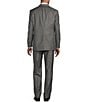 Color:Grey - Image 4 - Chicago Classic Fit Flat Front Grey Sharkskin Pattern 3-Piece Vested Suit