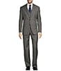 Color:Grey - Image 1 - Chicago Classic Fit Flat Front Sharkskin Pattern 3-Piece Vested Suit