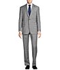 Color:Light Grey - Image 1 - Chicago-Fit Flat-Front Grey Plaid 2-Piece Suit