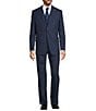 Color:Blue - Image 1 - Chicago Classic Fit Reverse Pleat Plaid Pattern 3-Piece Vested Suit
