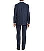 Color:Blue - Image 2 - Chicago Classic Fit Reverse Pleat Plaid Pattern 3-Piece Vested Suit