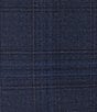 Color:Blue - Image 5 - Chicago Classic Fit Reverse Pleat Plaid Pattern 3-Piece Vested Suit