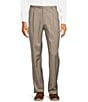 Color:Taupe - Image 1 - Classic Fit Reverse Pleated Twill Pattern Dress Pants