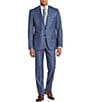 Hart Schaffner Marx Chicago Fit Flat Front Plaid Print 2-Piece Suit, Color:Blue - Image 1