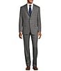 Color:Grey - Image 1 - Chicago Classic Fit Flat Front Performance Windowpane 2-Piece Suit
