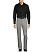 Hart Schaffner Marx New York Modern Fit Light Grey Pre-Tailored Flat Front Super Stretch Solid Dress Pants - Image 3