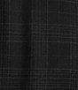 Color:Black - Image 3 - Chicago Fit Pleated Black Plaid Performance Wool 2-Piece Suit