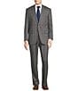 Color:Grey - Image 1 - Chicago Classic Fit Pleated Performance Windowpane 2-Piece Suit