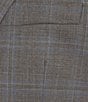 Color:Grey - Image 3 - Chicago Classic Fit Pleated Performance Windowpane 2-Piece Suit