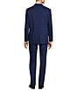 Color:Blue - Image 2 - Chicago Fit Pleated Plaid Performance Wool 2-Piece Suit