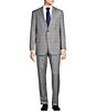 Color:Light Grey - Image 1 - Chicago Fit Single Pleated Plaid Print 2-Piece Suit