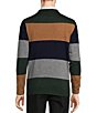 Color:Green - Image 2 - Long Sleeve Crewneck Merino Wool Stripe Sweater