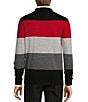 Color:Black - Image 2 - Long Sleeve Crewneck Merino Wool Stripe Sweater