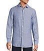 Hart Schaffner Marx Long Sleeve Solid Linen Button Front Shirt - Image 1