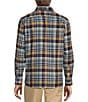Color:Blue - Image 2 - Long Sleeve Spread Collar Large Canclini Plaid Sport Shirt