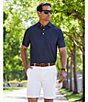 Color:Midnight - Image 5 - Luxury Performance Diamond Geo Short Sleeve Polo Shirt