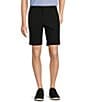 Color:Black - Image 1 - Luxury Performance Flat Front 9#double; Inseam Shorts