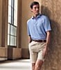 Color:Stone - Image 5 - Luxury Performance Flat Front 9#double; Inseam Shorts