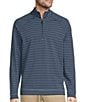 Color:Dark Navy - Image 1 - Luxury Performance Long Sleeve Quarter-Zip Striped Pullover