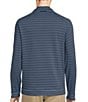 Color:Dark Navy - Image 2 - Luxury Performance Long Sleeve Quarter-Zip Striped Pullover