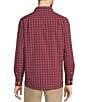Color:Deep Red - Image 2 - Luxury Performance Long Sleeve Spread Collar Tattersall Sport Shirt