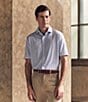 Color:White - Image 5 - Luxury Performance Printed Short Sleeve Knit Coatfront Shirt