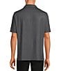 Color:Black - Image 2 - Luxury Performance Short Sleeve Geo Print Coatfront Shirt