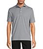 Color:Black - Image 1 - Luxury Performance Short Sleeve Houndstooth Polo Shirt
