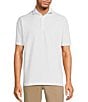 Color:White - Image 1 - Luxury Performance Short Sleeve Solid Seersucker Polo Shirt