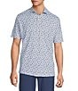 Hart Schaffner Marx Luxury Performance Short Sleeve Textured Tropical Print Polo - Image 1