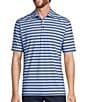 Color:Midnight - Image 1 - Luxury Performance Striped Short Sleeve Knit Polo