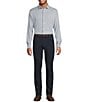 Hart Schaffner Marx New York Fit Flat Front Solid Texture Chino Pants, Color:Dark Navy - Image 3