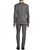 Color:Grey - Image 2 - New York Modern Fit Flat Front Performance Windowpane Print 2-Piece Suit