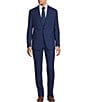 Color:Blue - Image 1 - New York Modern Fit Flat Front Ultra Stretch Plaid 2-Piece Suit