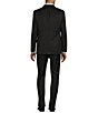 Color:Black - Image 2 - New York Modern Fit Flat Front Plaid 2-Piece Suit