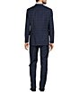 Color:Navy - Image 2 - New York Modern Fit Flat Front Plaid 2-Piece Suit