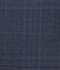 Color:Blue - Image 3 - New York Modern Fit Flat Front Straight Leg Plaid 2-Piece Suit