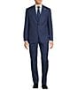 Color:Blue - Image 1 - New York Modern Fit Flat Front Plaid 2-Piece Suit