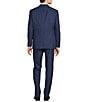 Color:Blue - Image 2 - New York Modern Fit Flat Front Plaid 2-Piece Suit