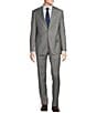 Color:Light Grey - Image 1 - New York Modern Fit Flat Front Plaid 2-Piece Suit