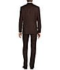 Color:Burgundy - Image 2 - New York Modern Fit Flat Front Plaid Pattern 2-Piece Suit