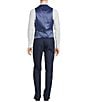 Color:Blue - Image 3 - New York Modern Fit Flat Front Plaid Pattern 3-Piece Vested Suit