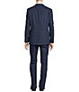 Color:Blue - Image 4 - New York Modern Fit Flat Front Plaid Pattern 3-Piece Vested Suit