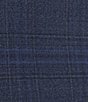 Color:Blue - Image 5 - New York Modern Fit Flat Front Plaid Pattern 3-Piece Vested Suit