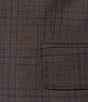 Hart Schaffner Marx New York Modern Fit Flat Front Plaid Print 2-Piece Suit, Color:Brown - Image 3