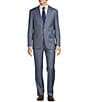 Color:Light Blue - Image 1 - New York Modern Fit Flat Front Sharkskin 2-Piece Suit