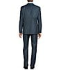 Color:Teal - Image 2 - New York Modern Fit Flat Front Sharkskin Pattern 2-Piece Suit