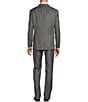 Color:Grey - Image 4 - New York Modern Fit Flat Front Sharkskin Pattern 3-Piece Vested Suit