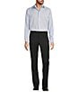 Color:Charcoal - Image 3 - New York Modern Fit Flat Front Solid Dress Pants